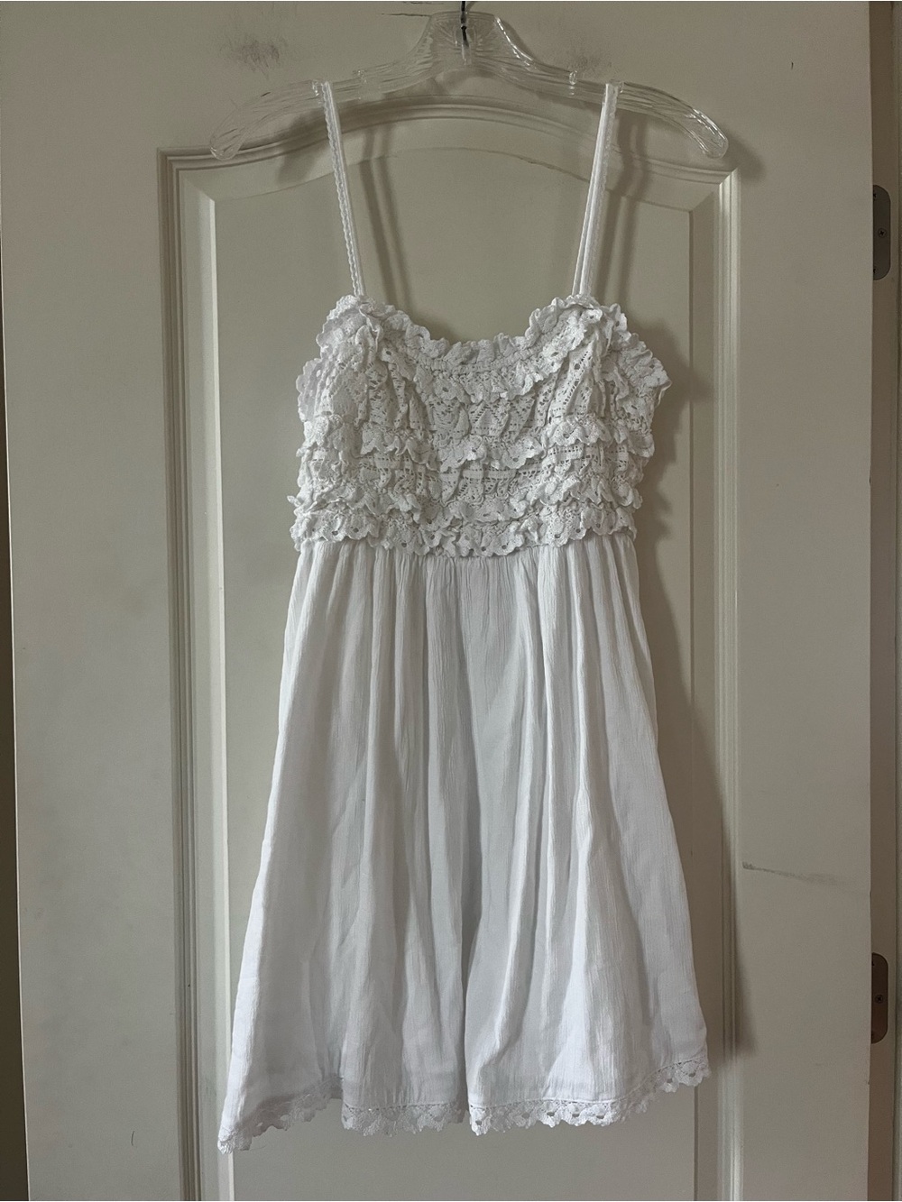 American Eagle Outfitters White Summer Mini Dress Lined Size Small - Picture 1 of 11